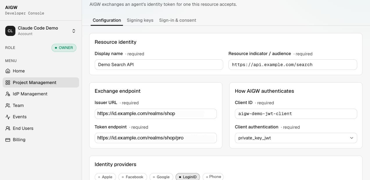 AIGW Resource configuration