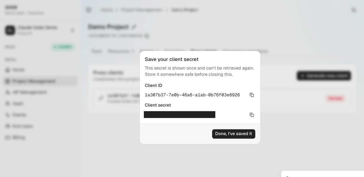 Server credential